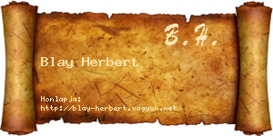 Blay Herbert névjegykártya